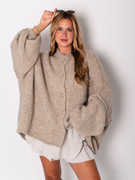 Danielle Strickjacke - Taupe
