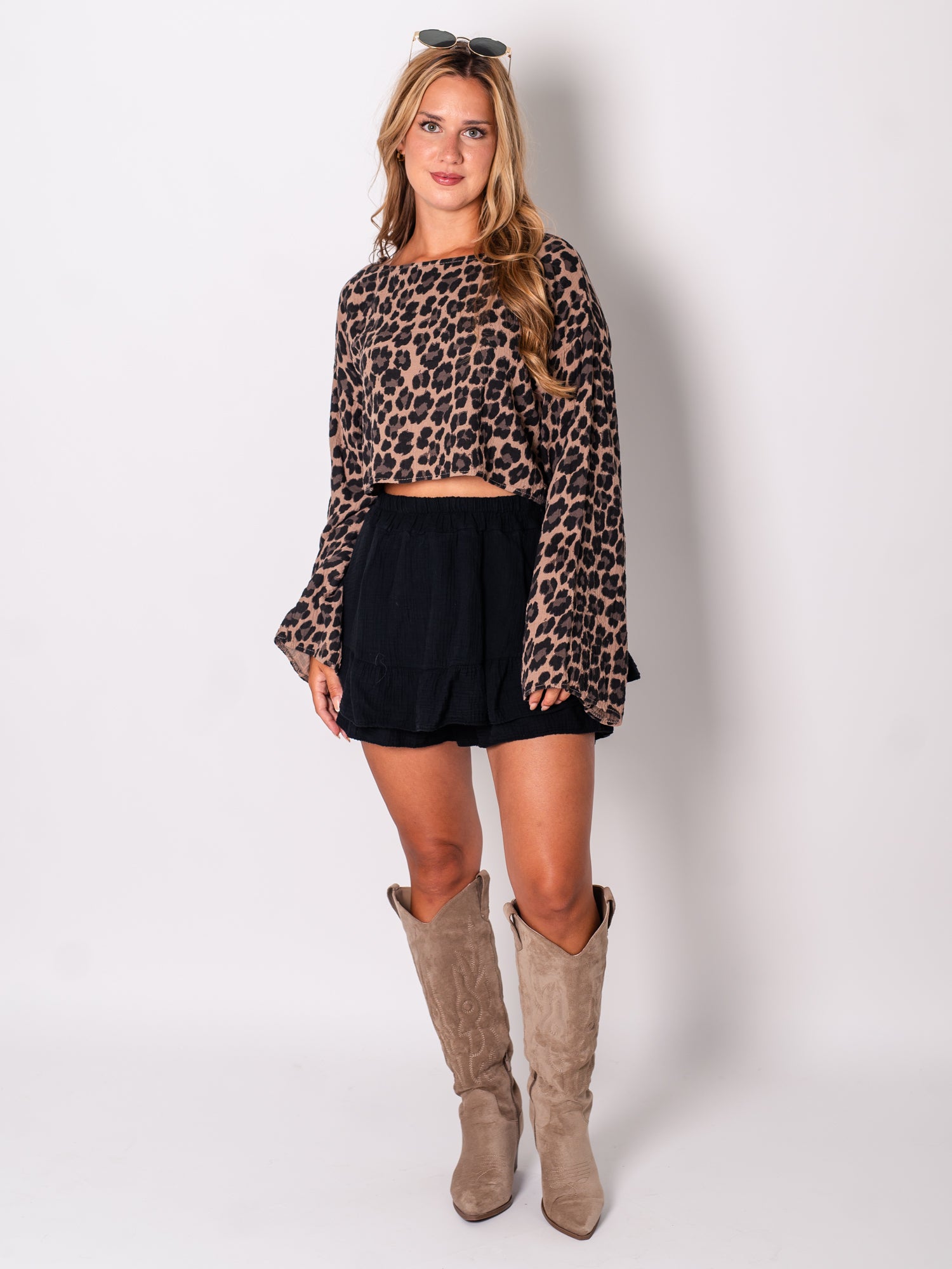 Ayla Musselin Bluse - Leo/Camel