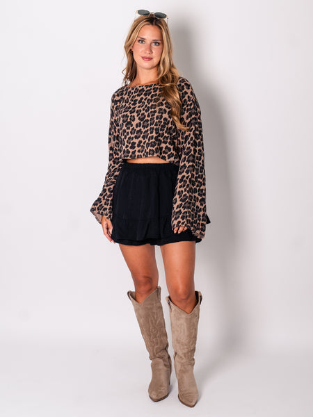 Ayla Musselin Bluse - Leo/Camel
