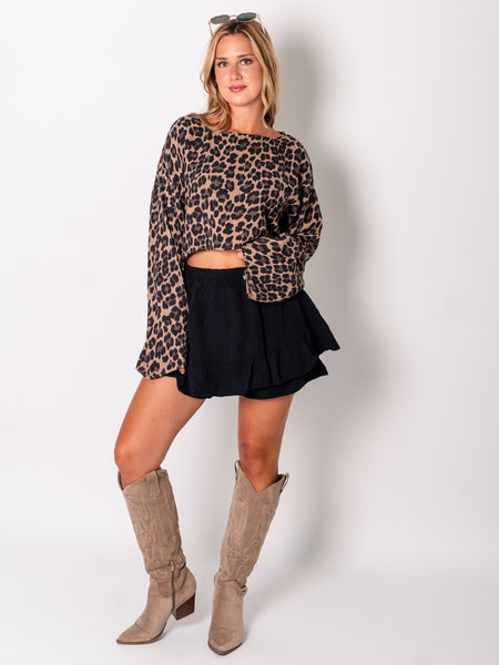 Ayla Musselin Bluse - Leo/Camel
