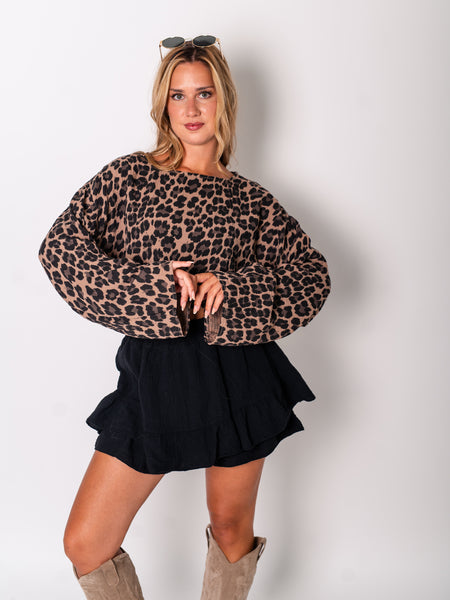 Ayla Musselin Bluse - Leo/Camel