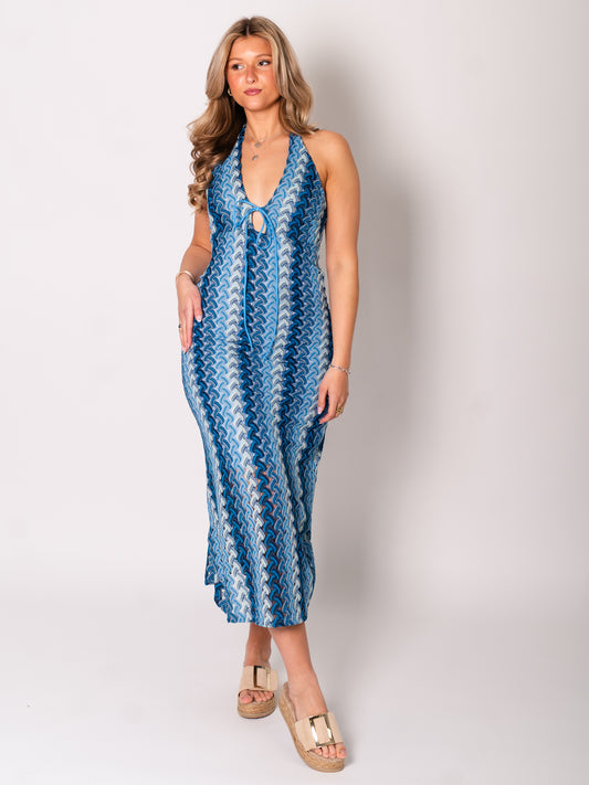 Ibiza Neckholder Kleid - Dunkelblau