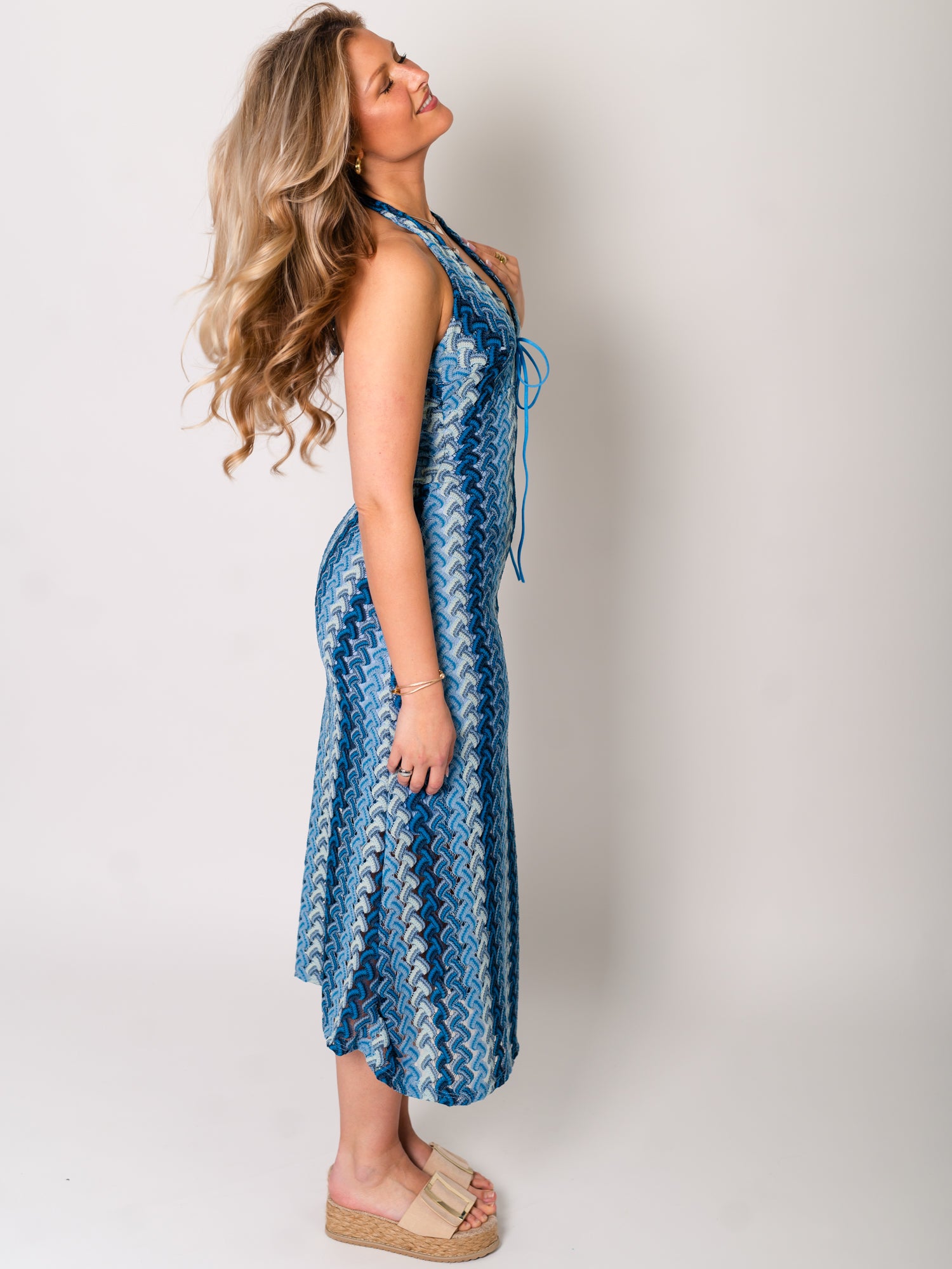 Ibiza Neckholder Kleid - Dunkelblau