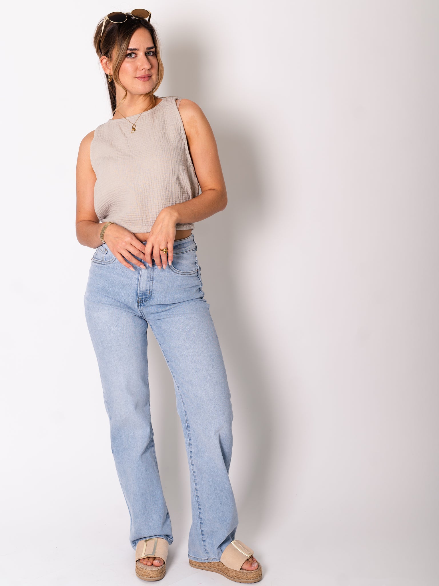 Summer Musselin Top - Beige