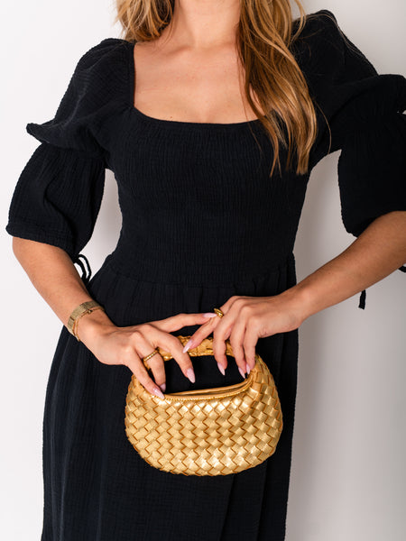 Carolina Musselin Kleid - Schwarz