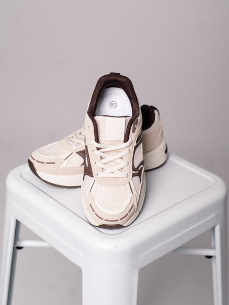 Chunky Sneakers - Weiß/Beige/Braun
