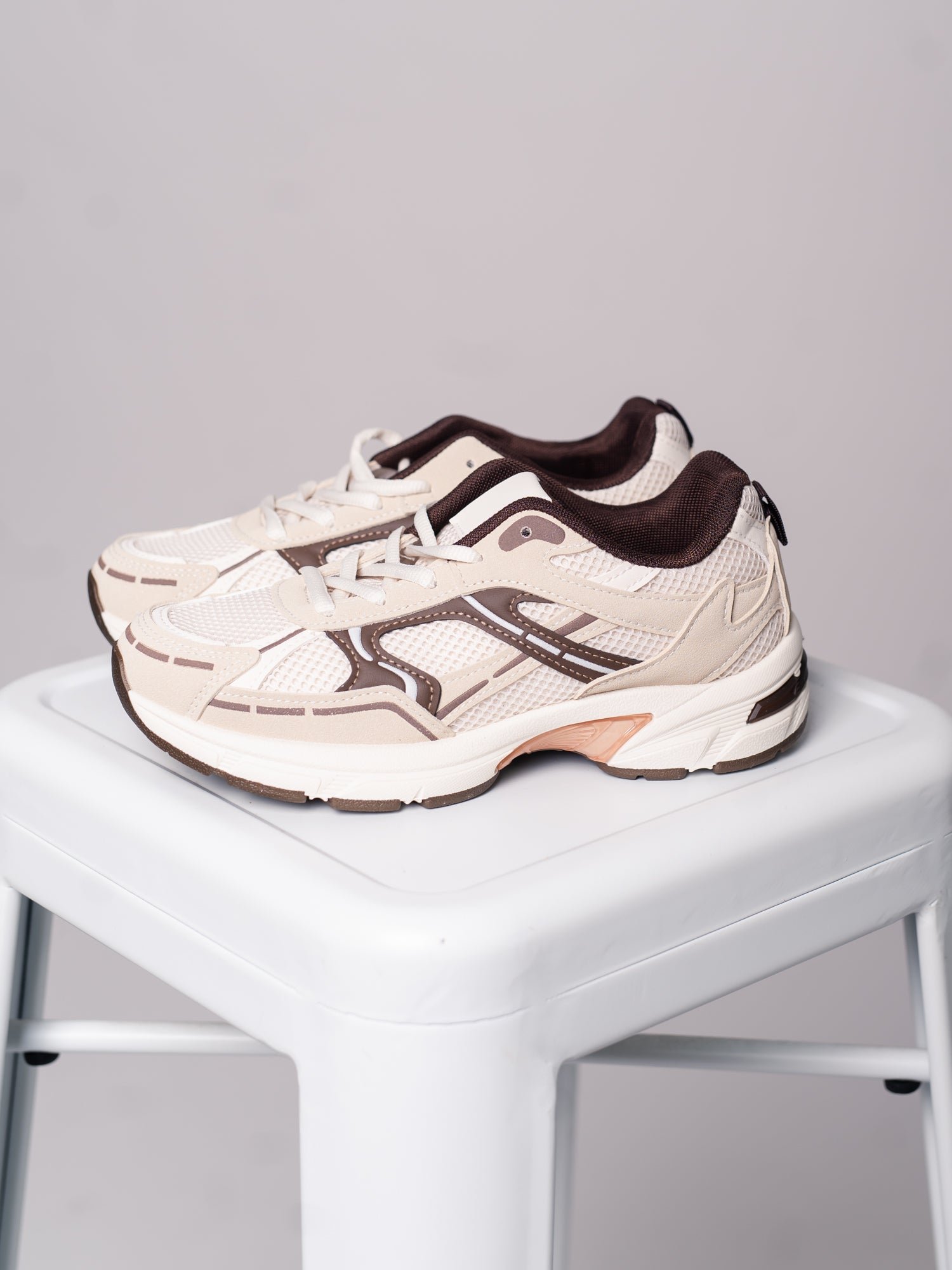 Chunky Sneakers - Weiß/Beige/Braun