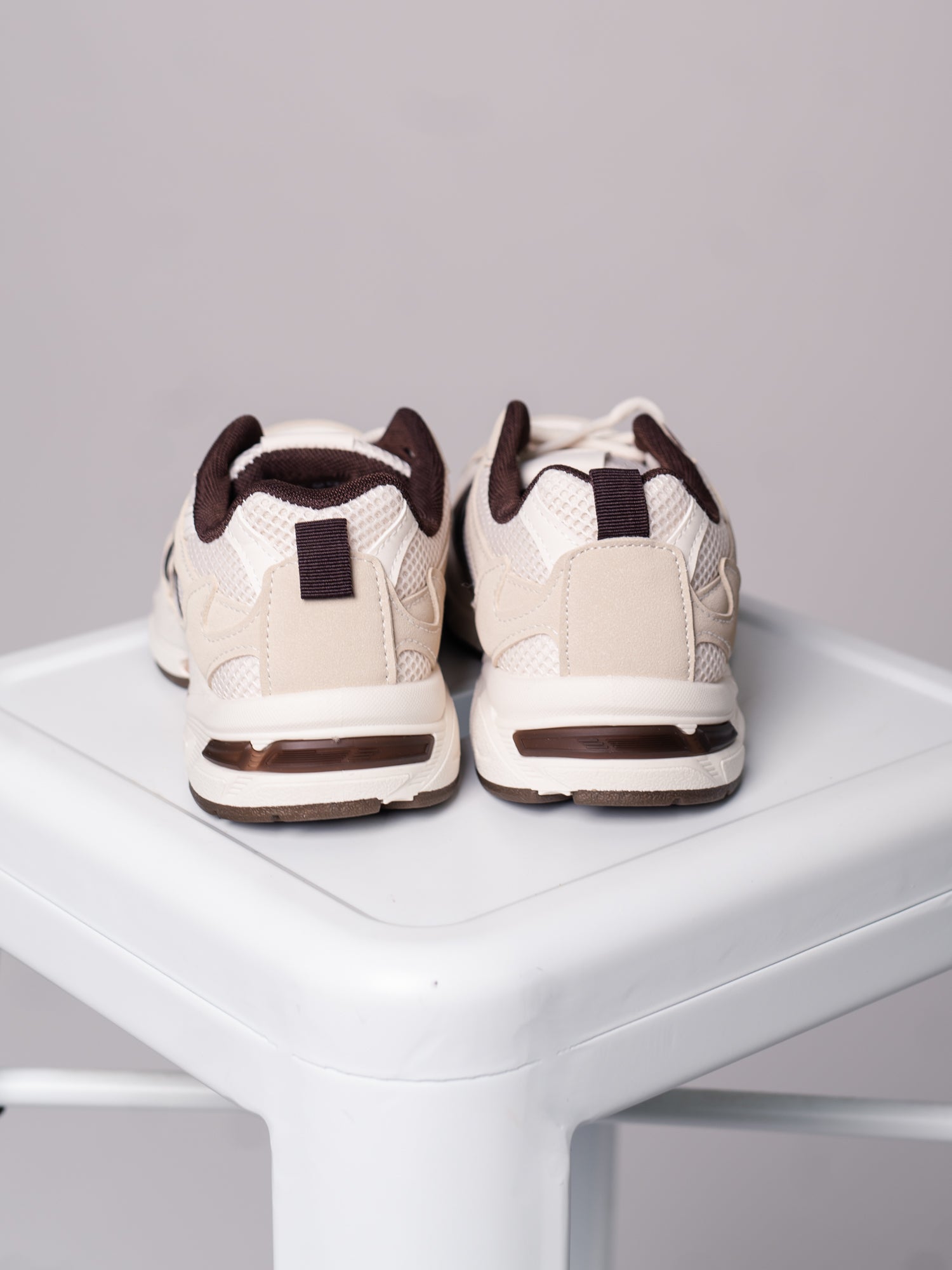 Chunky Sneakers - Weiß/Beige/Braun