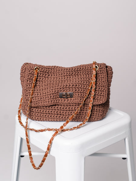 Louna Geflochtene Tasche - Dunkelbraun