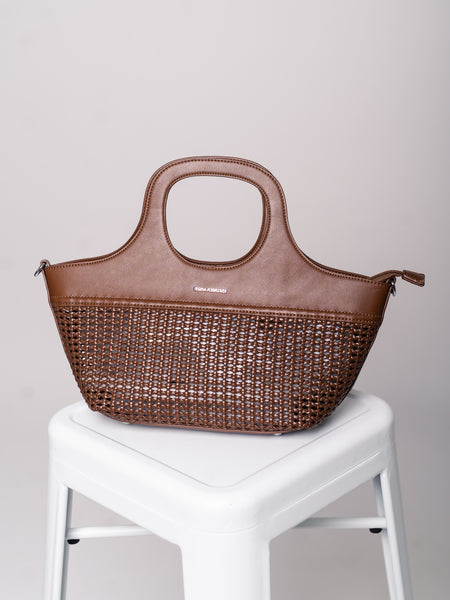 Feline Geflochtene Tasche - Dunkelbraun