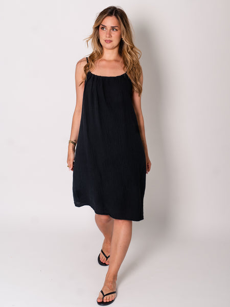 Sunny Musselin Kleid - Schwarz