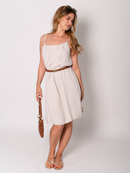 Sunny Musselin Kleid - Beige