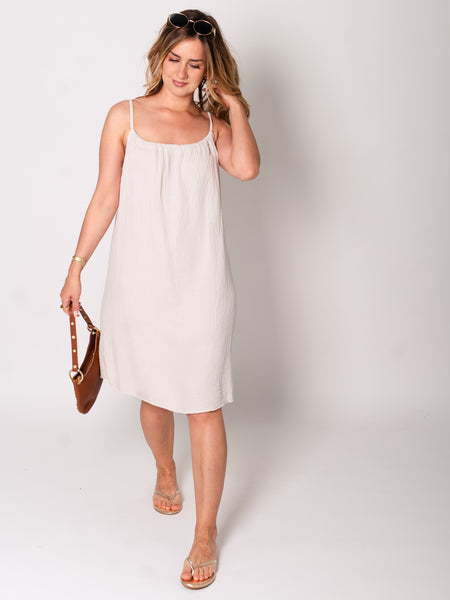 Sunny Musselin Kleid - Beige