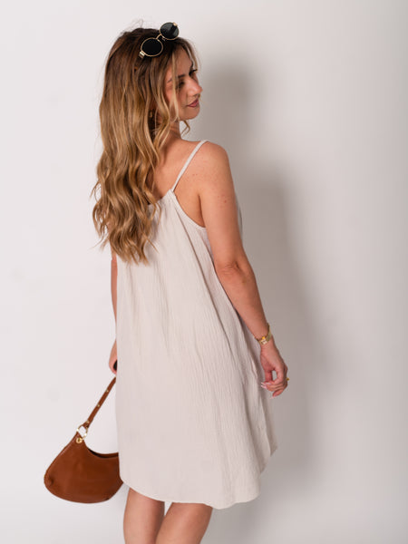 Sunny Musselin Kleid - Beige