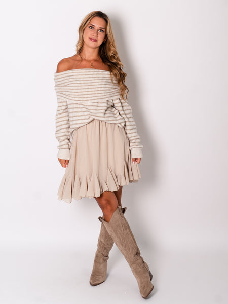 Sally Offshoulder Pullover - Beige