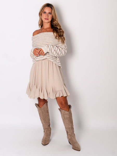 Sally Offshoulder Pullover - Beige