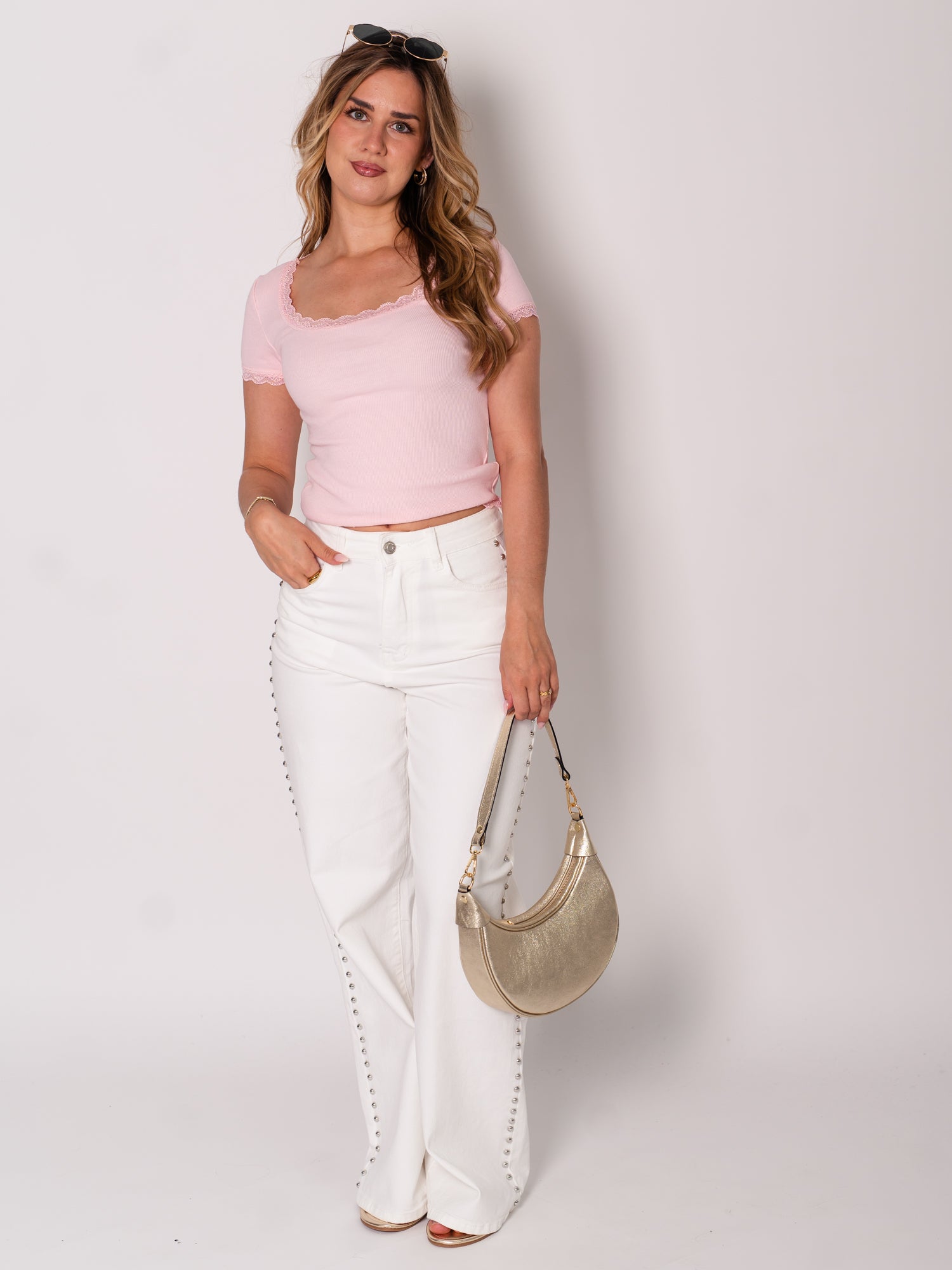 Stockholm Spitzen Shirt - Rosa