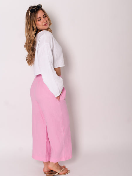 Culotte Musselin Hose - Rosa
