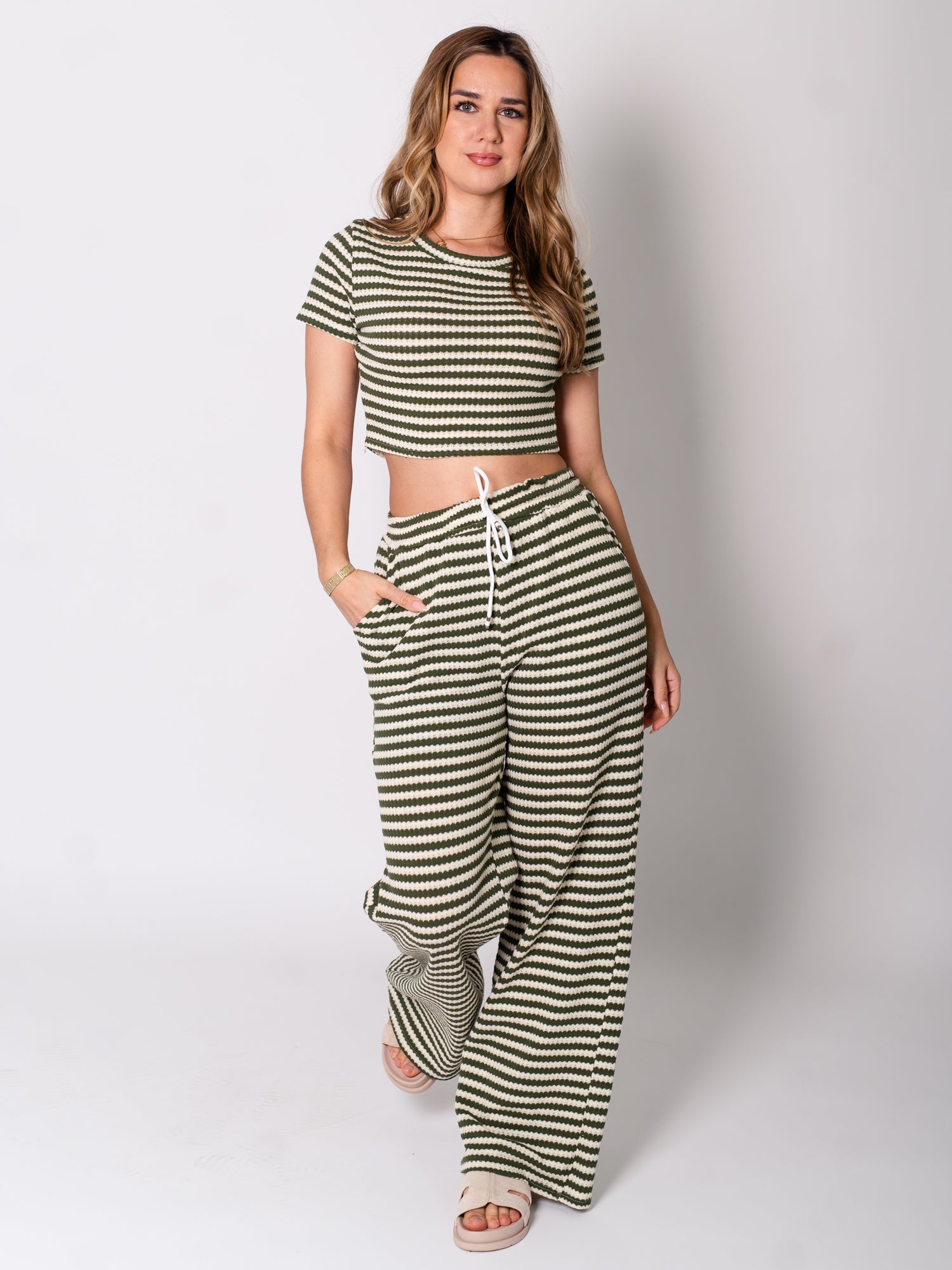 Giulia Sommer Zweiteiler - Olive/Creme