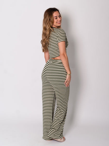 Giulia Sommer Zweiteiler - Olive/Creme
