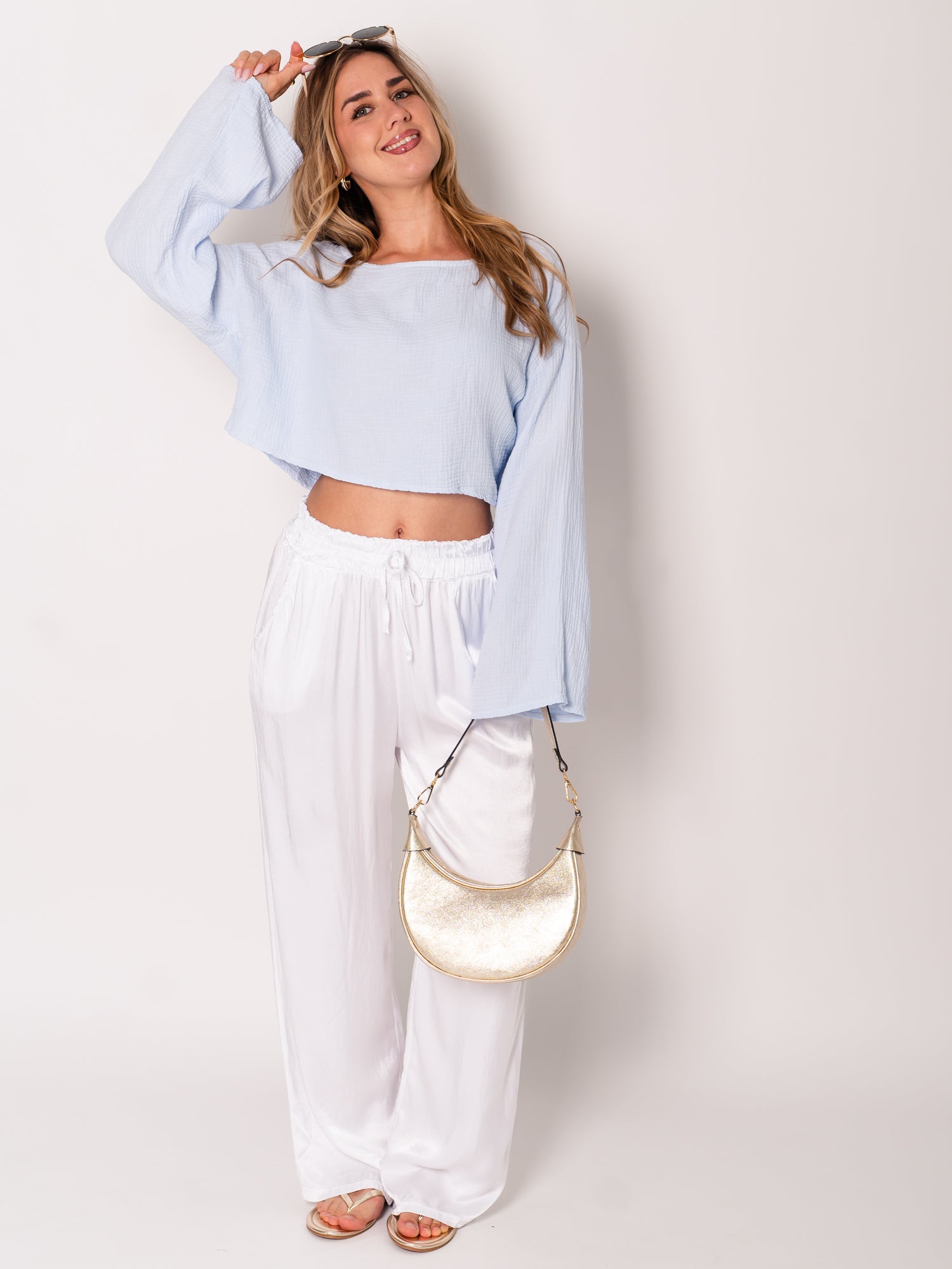 Ella Seiden Hose - Weiß