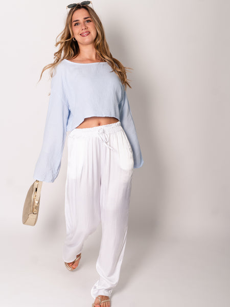 Ella Seiden Hose - Weiß
