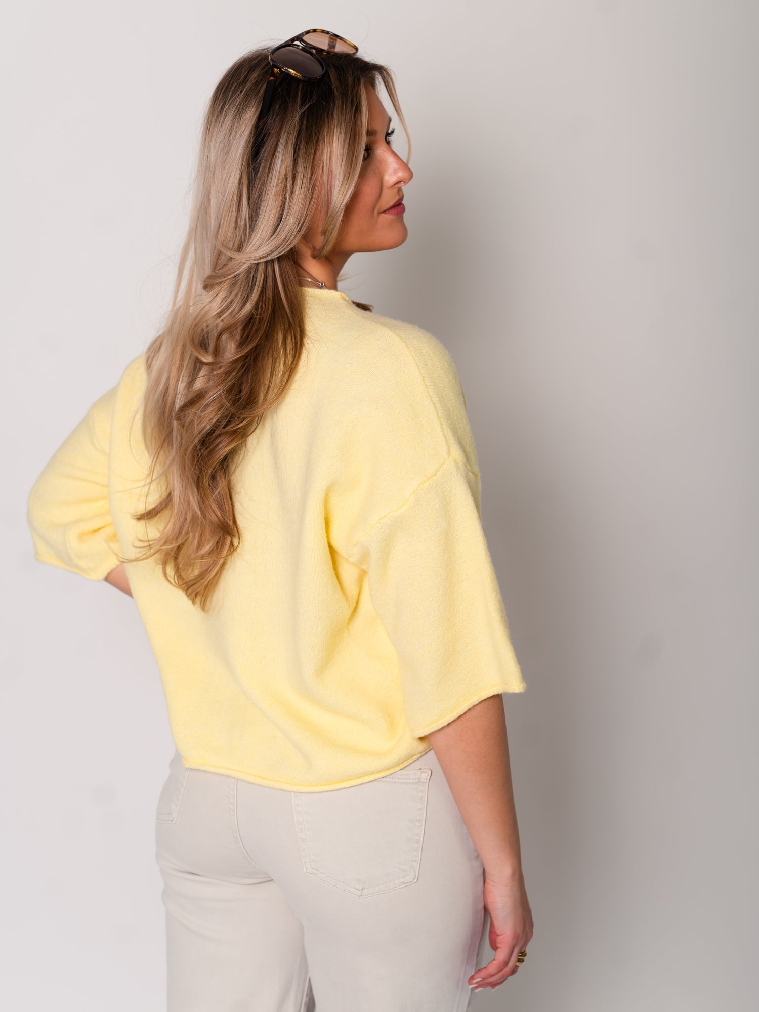 Christina Soft Strickjacke -Zitronengelb
