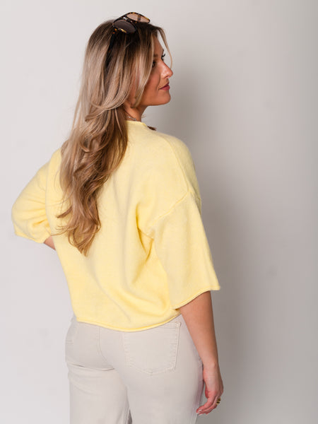Christina Soft Strickjacke -Zitronengelb
