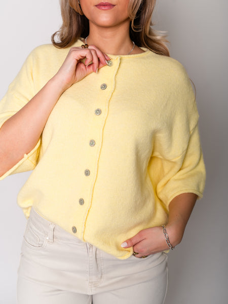 Christina Soft Strickjacke -Zitronengelb