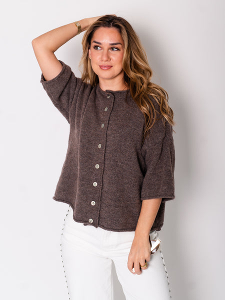 Christina Soft Strickjacke - Coffee