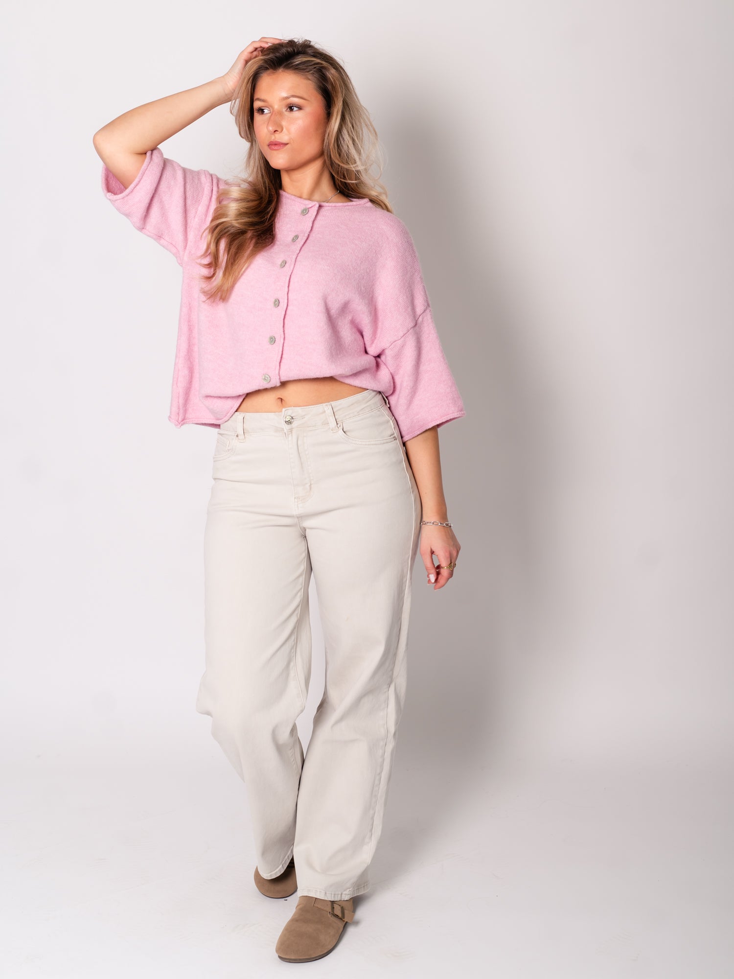 Christina Soft Strickjacke - Rosa