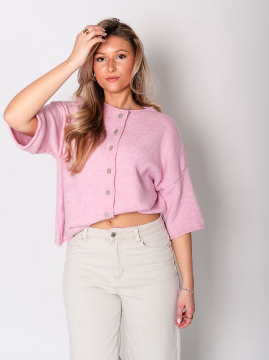 Christina Soft Strickjacke - Rosa