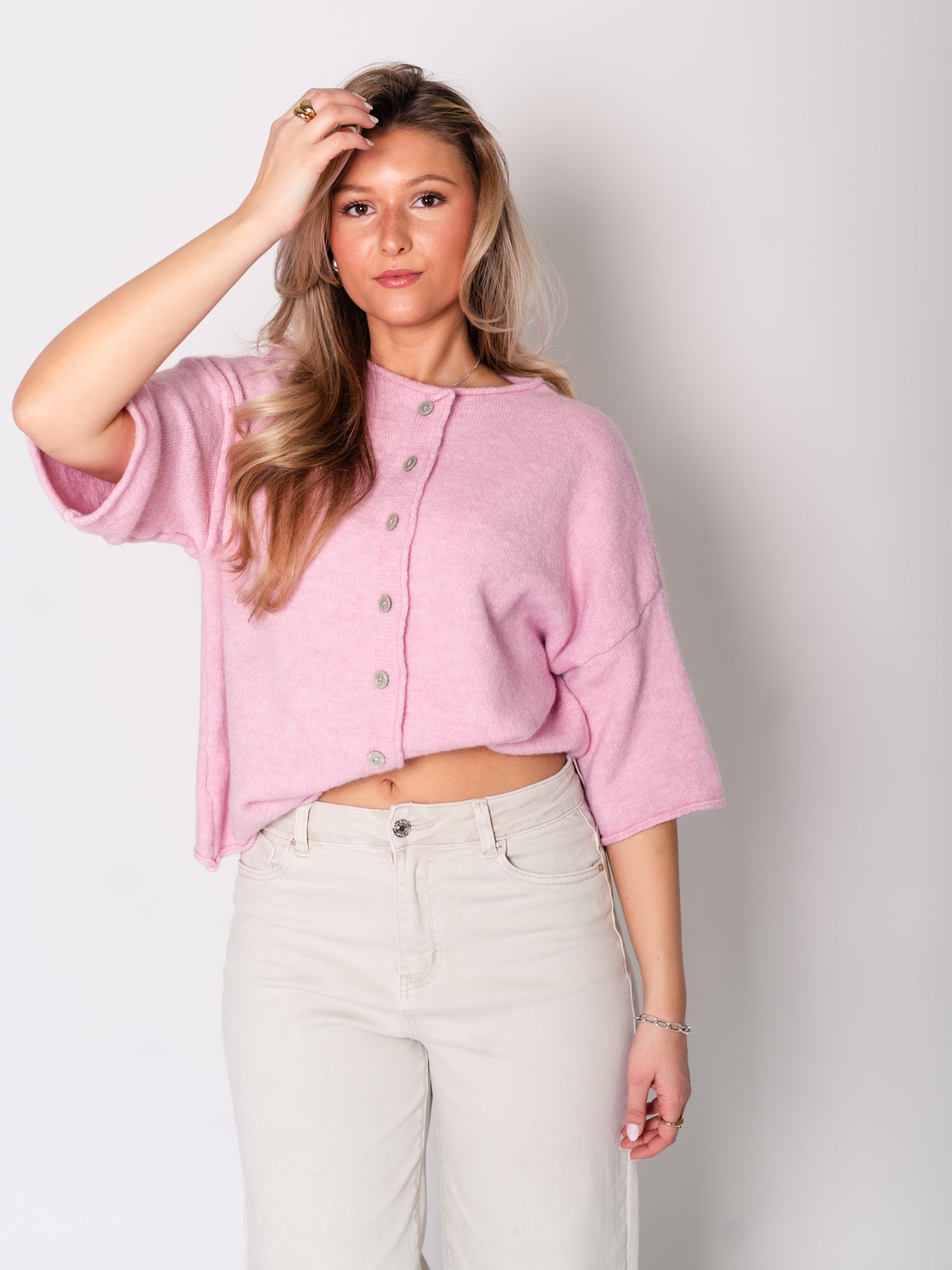 Christina Soft Strickjacke - Rosa