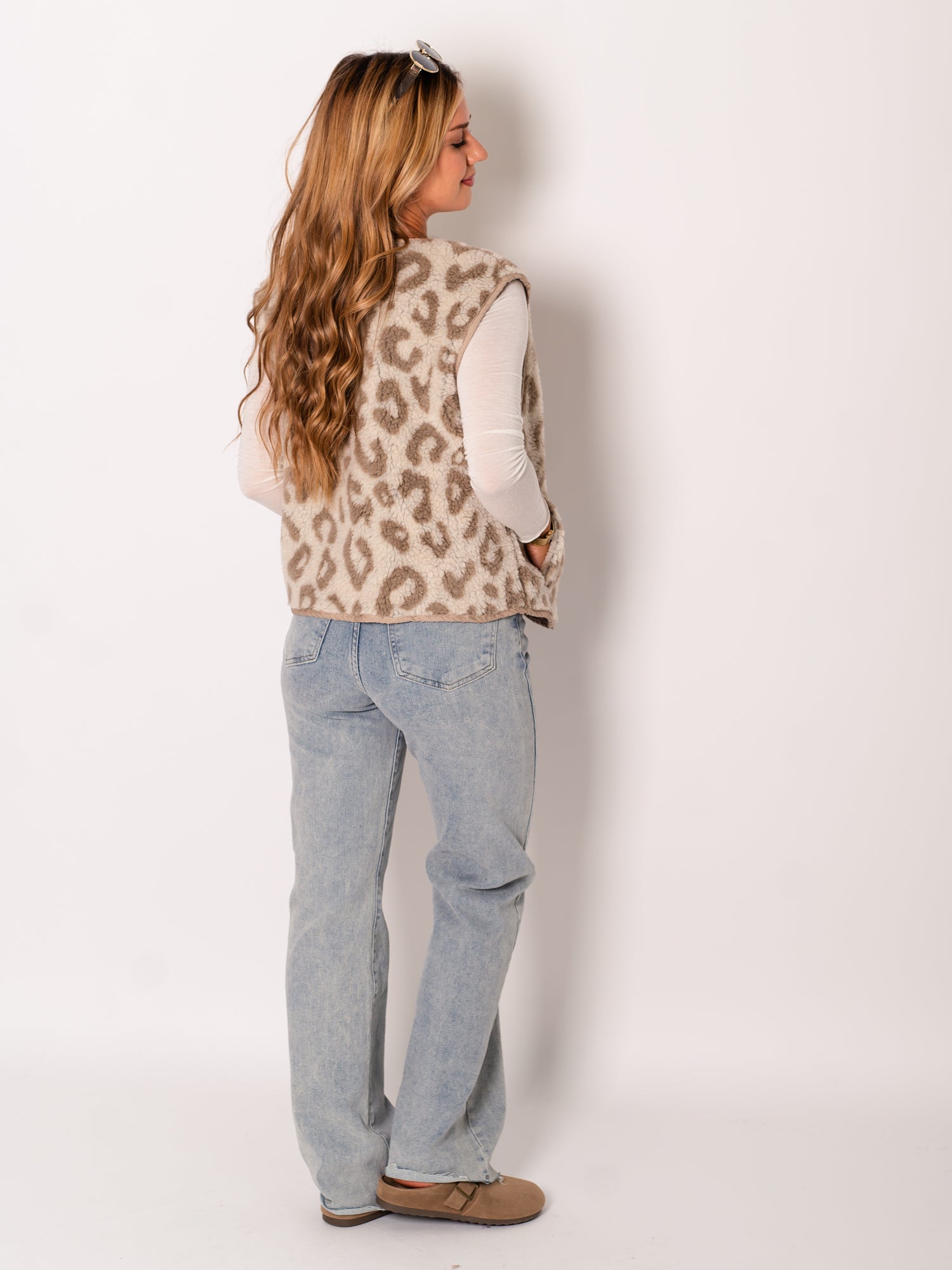 Leo Teddy Weste - Beige/Taupe