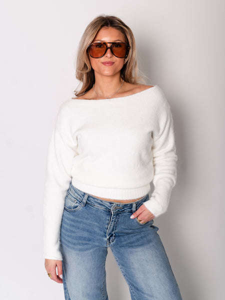 Zola Oneshoulder Pullover - Weiß