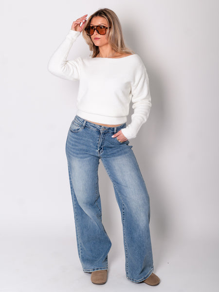 Zola Oneshoulder Pullover - Weiß