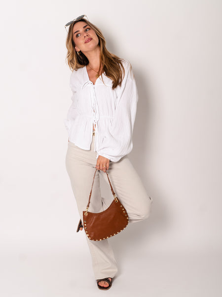 Eloise Musselin Bluse - Weiß