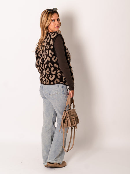 Leo Teddy Weste - Braun/Taupe