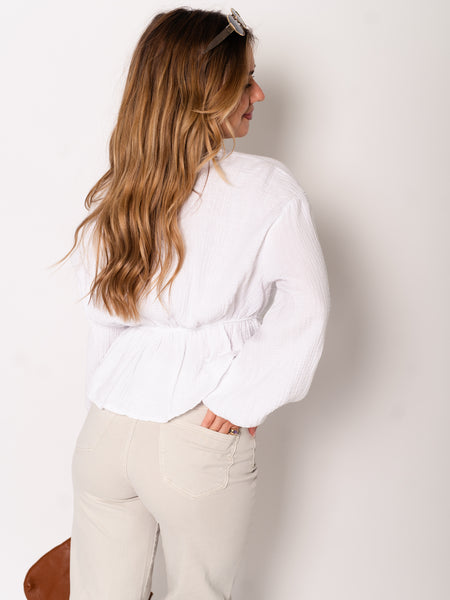 Eloise Musselin Bluse - Weiß