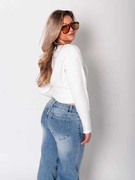 Zola Oneshoulder Pullover - Weiß