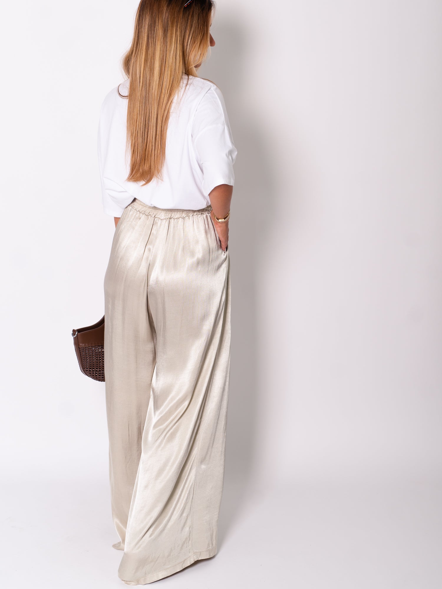 Ella Seiden Hose - Beige