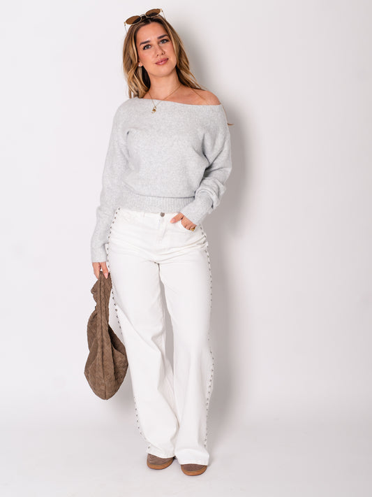 Zola Oneshoulder Pullover - Grau