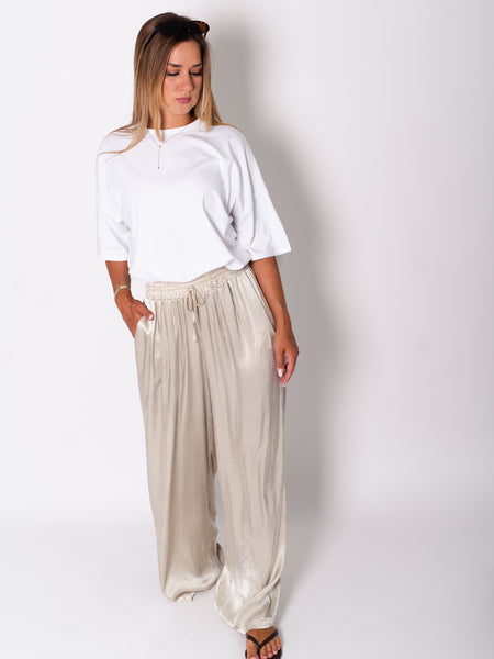 Ella Seiden Hose - Beige