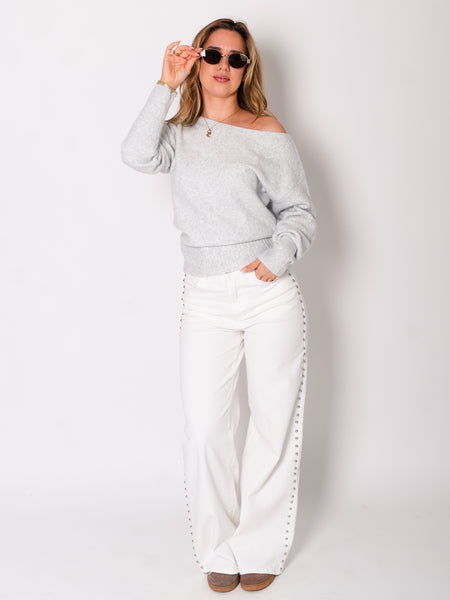 Zola Oneshoulder Pullover - Grau