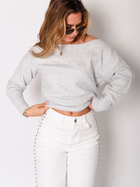 Zola Oneshoulder Pullover - Grau
