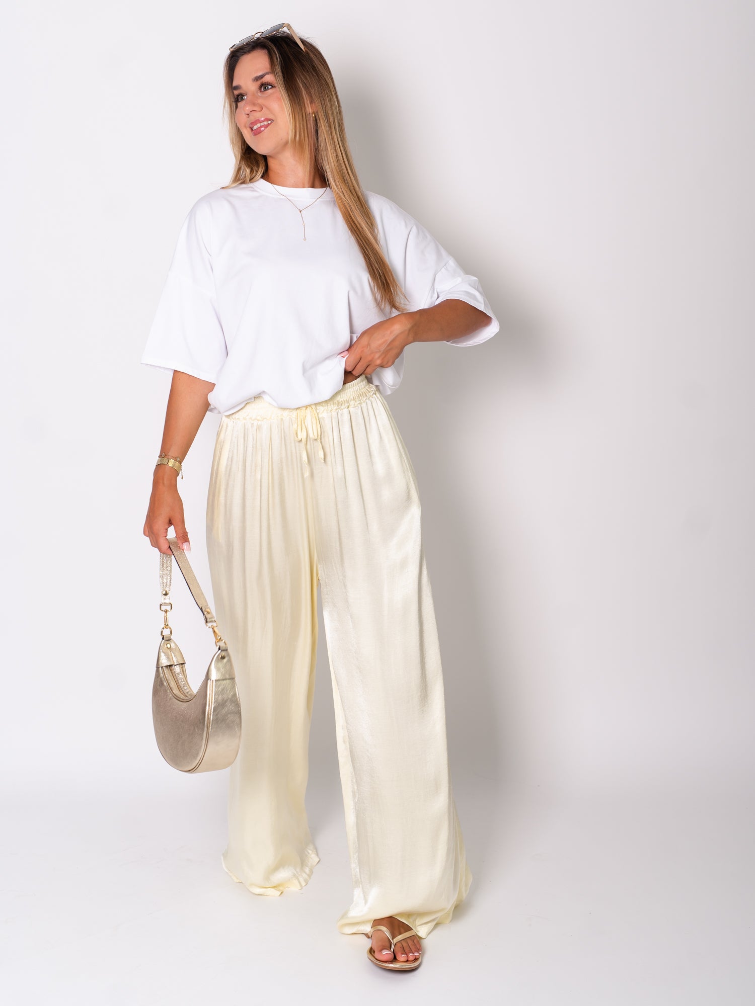 Ella Seiden Hose - Butteryellow