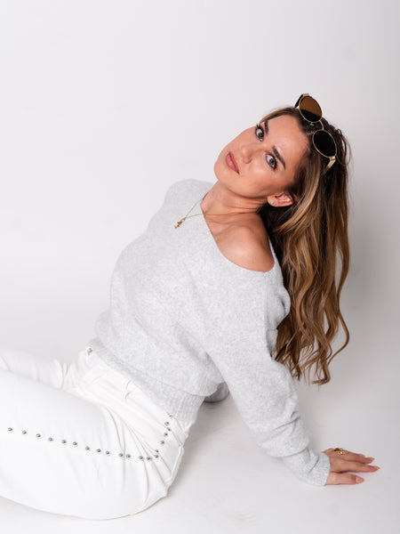 Zola Oneshoulder Pullover - Grau