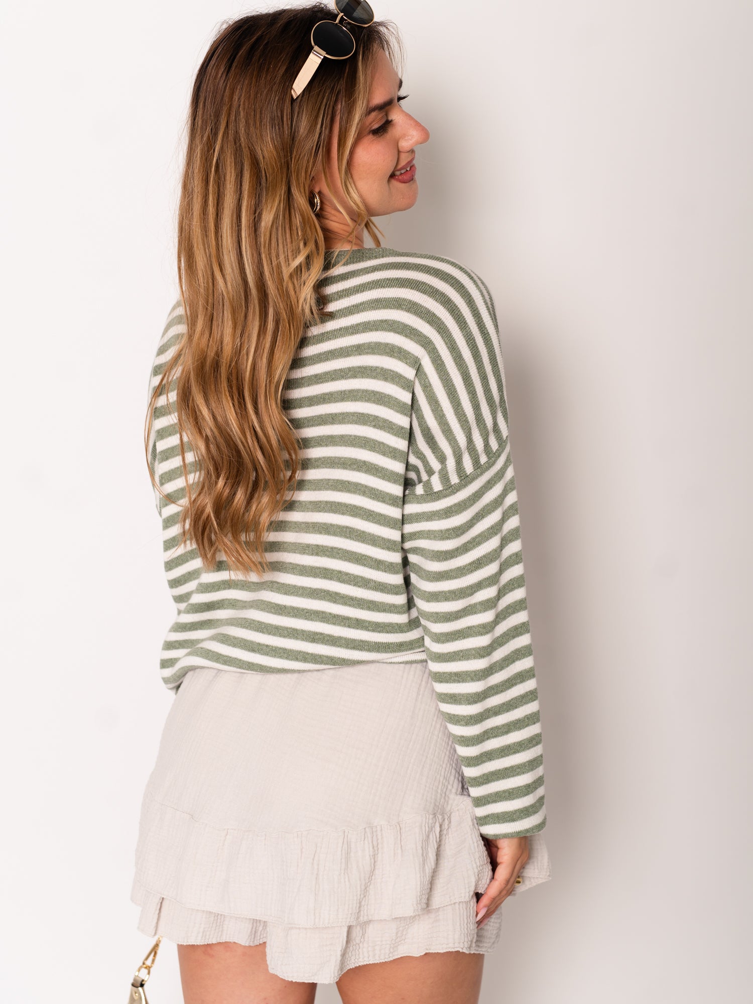 Ari Soft Strickjacke - Creme/Khaki