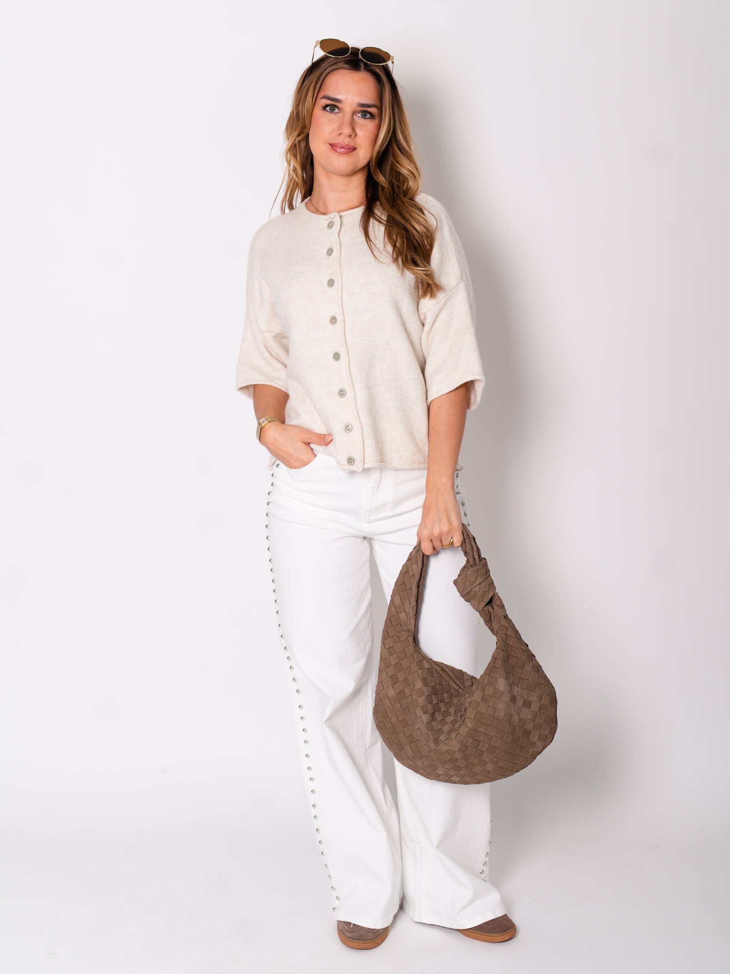Christina Soft Strickjacke - Creme