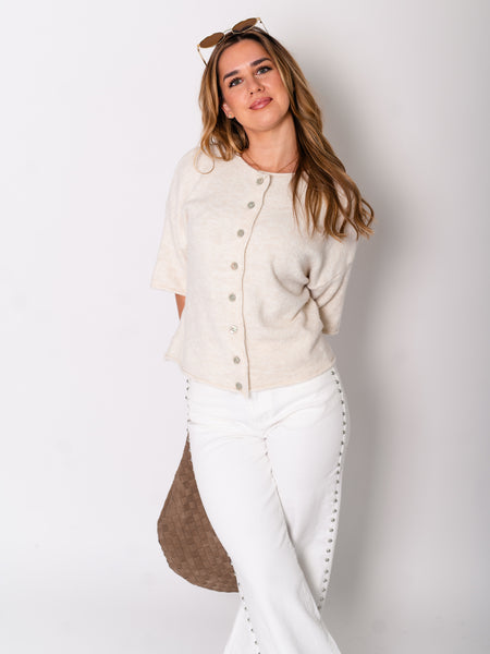Christina Soft Strickjacke - Creme